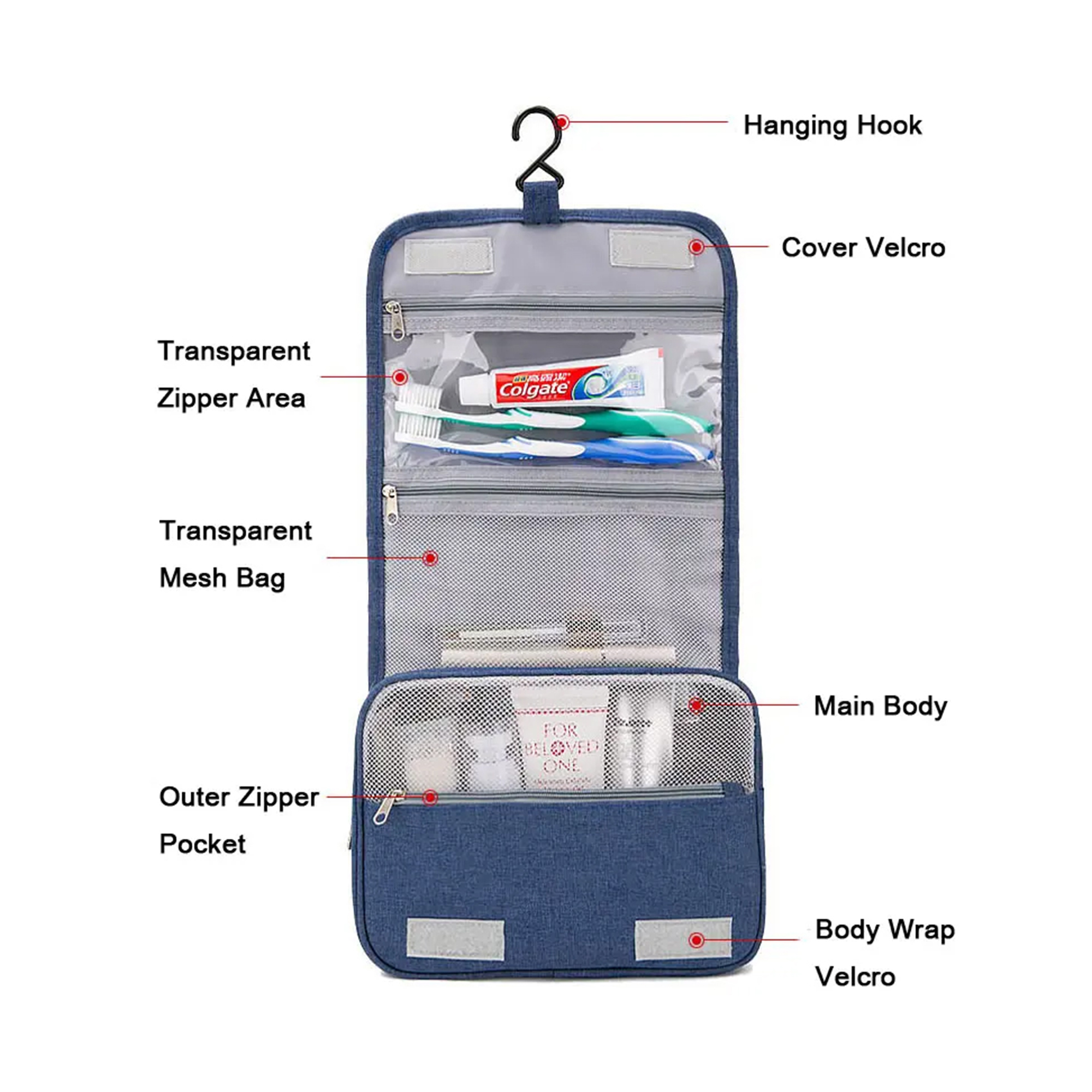 Water-resistant Hanging Toiletry Bag