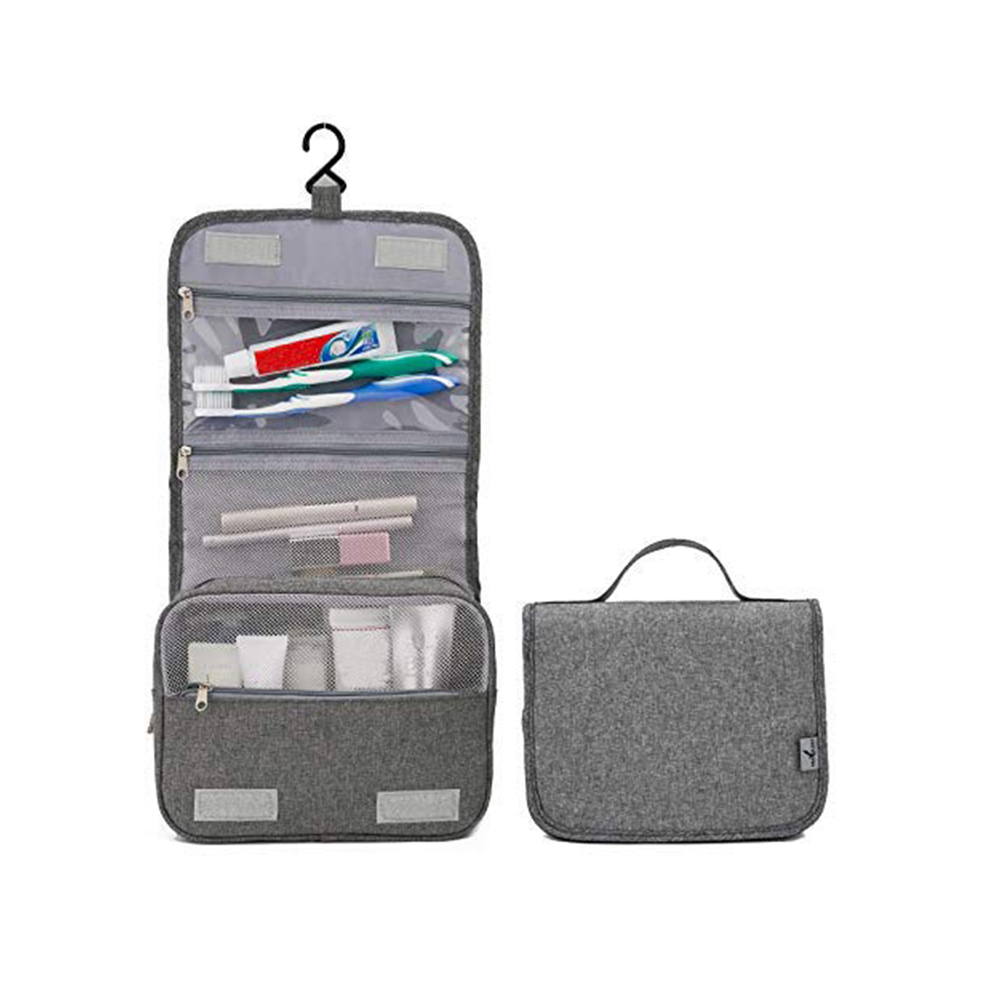 Water-resistant Hanging Toiletry Bag-Gray