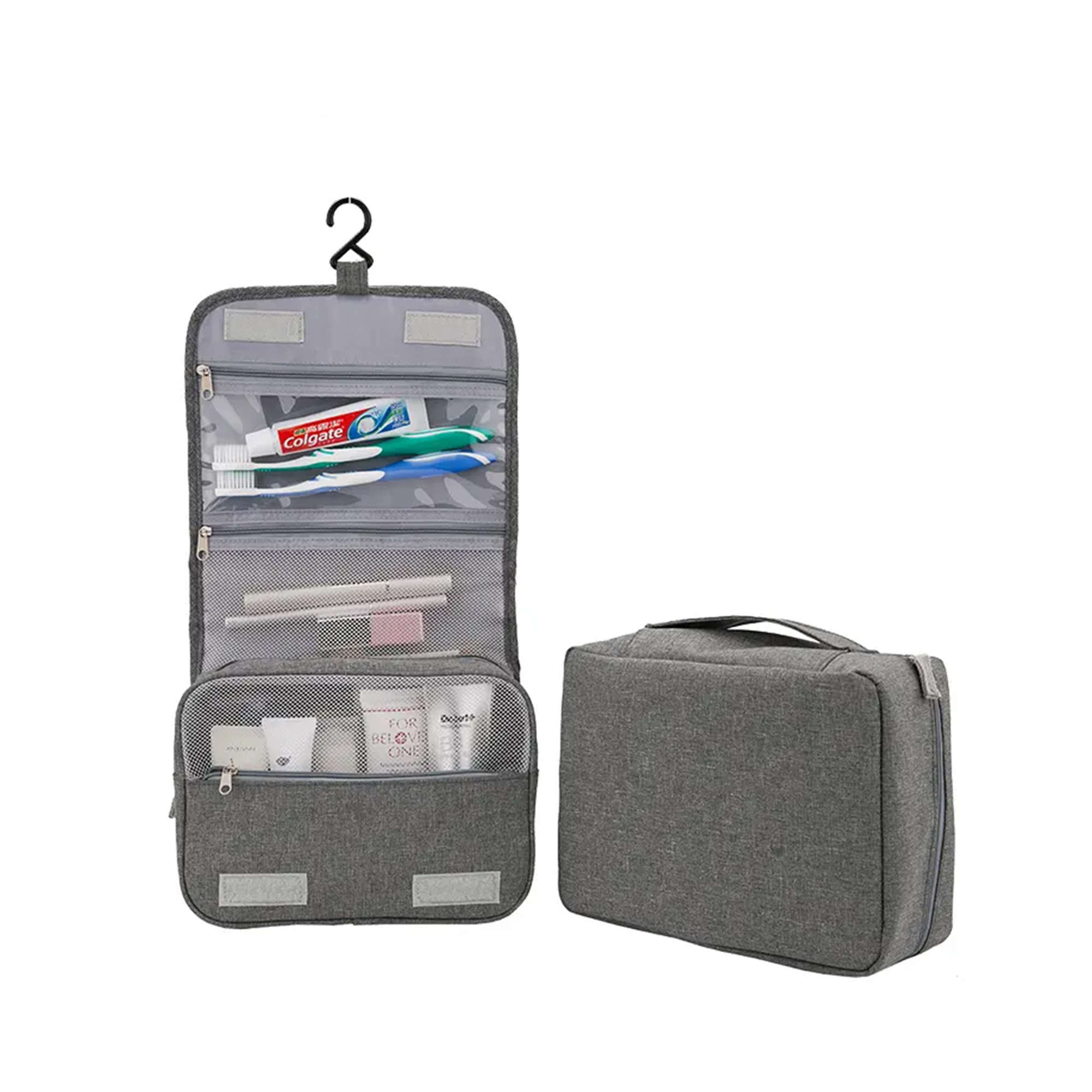 Water-resistant Hanging Toiletry Bag-Gray