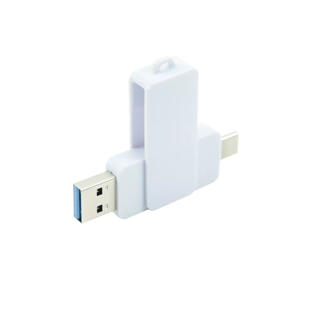 OTG White Swivel USB Flash Drives 64GB V. 3.0 Type C