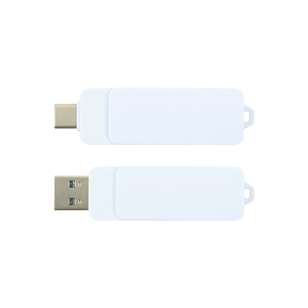 OTG White Swivel USB Flash Drives 64GB V. 3.0 Type C