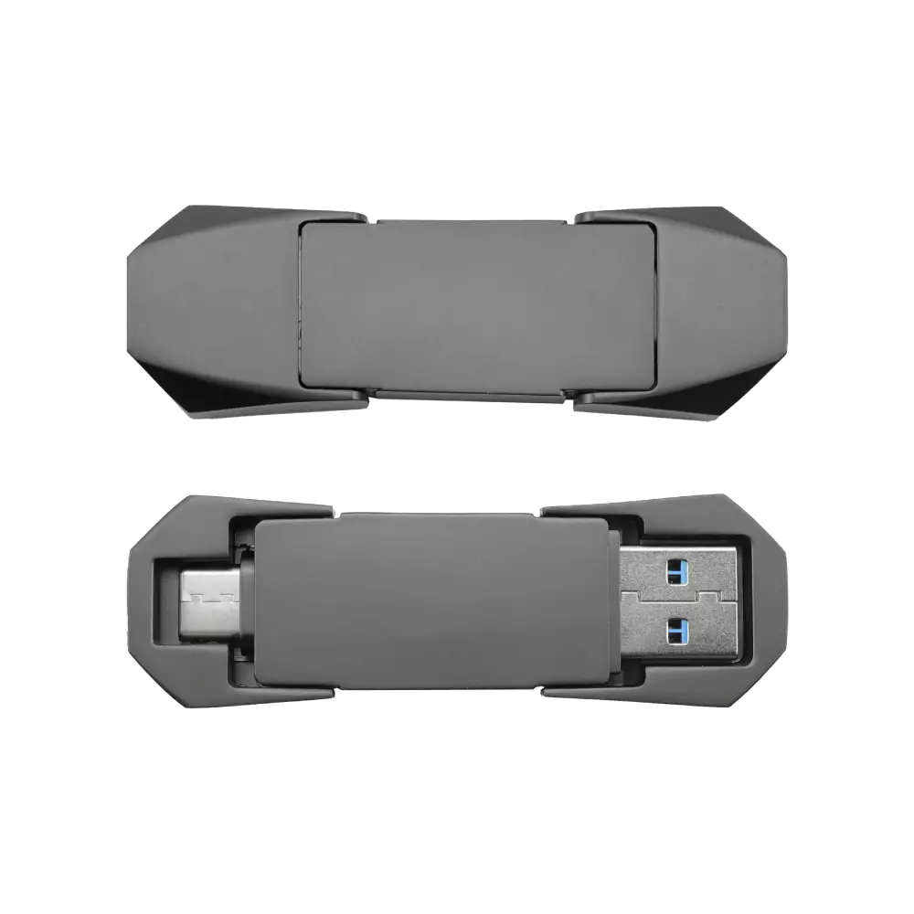 OTG USB Flip in Gun Metal 32GB V. 3.0 Type C Flip Magnetic Cap Gun_Metal