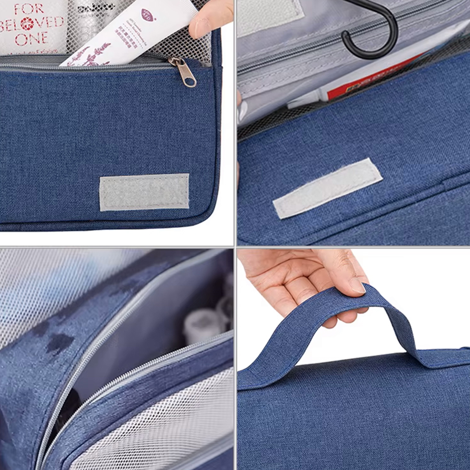 Water-resistant Hanging Toiletry Bag-Blue