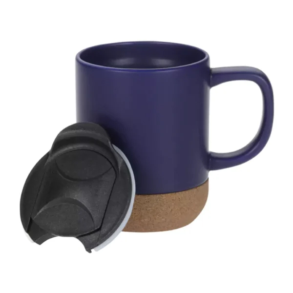 Ceramic Mugs with Lid and Cork Base 385 ml