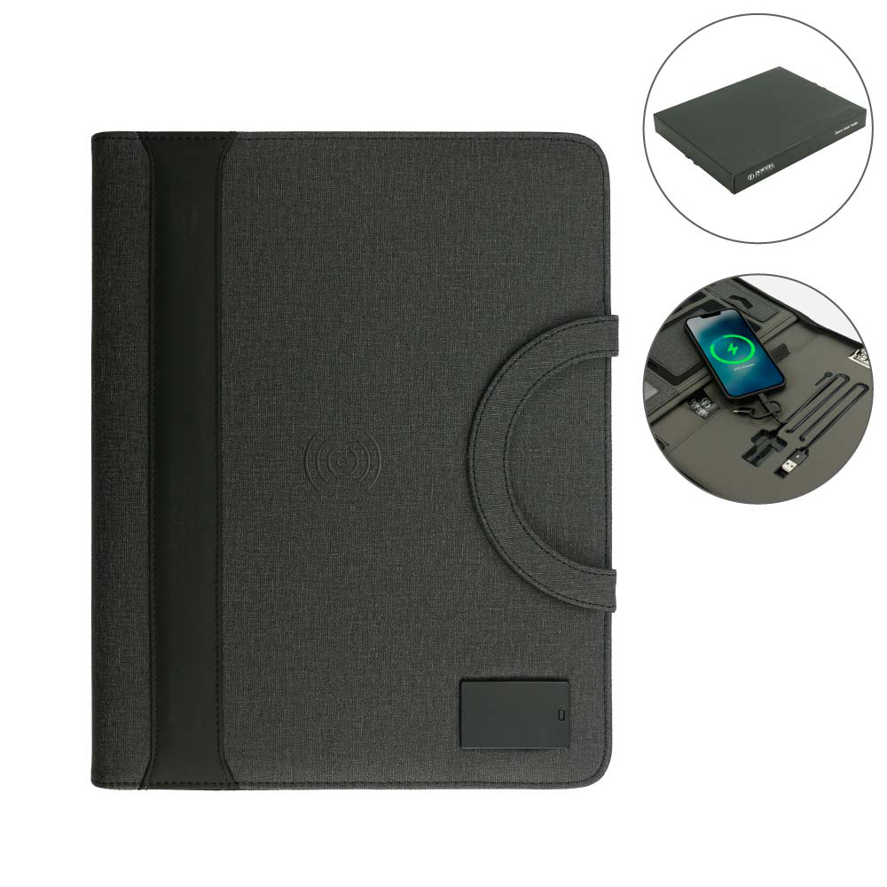 A4 Portfolio, Wireless Powerbank 8000mAh & LED Logo