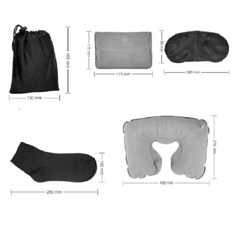 Travel Essentials Set in Black Pouch
