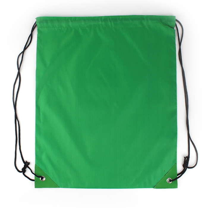 Drawstring Bag with Leather corner