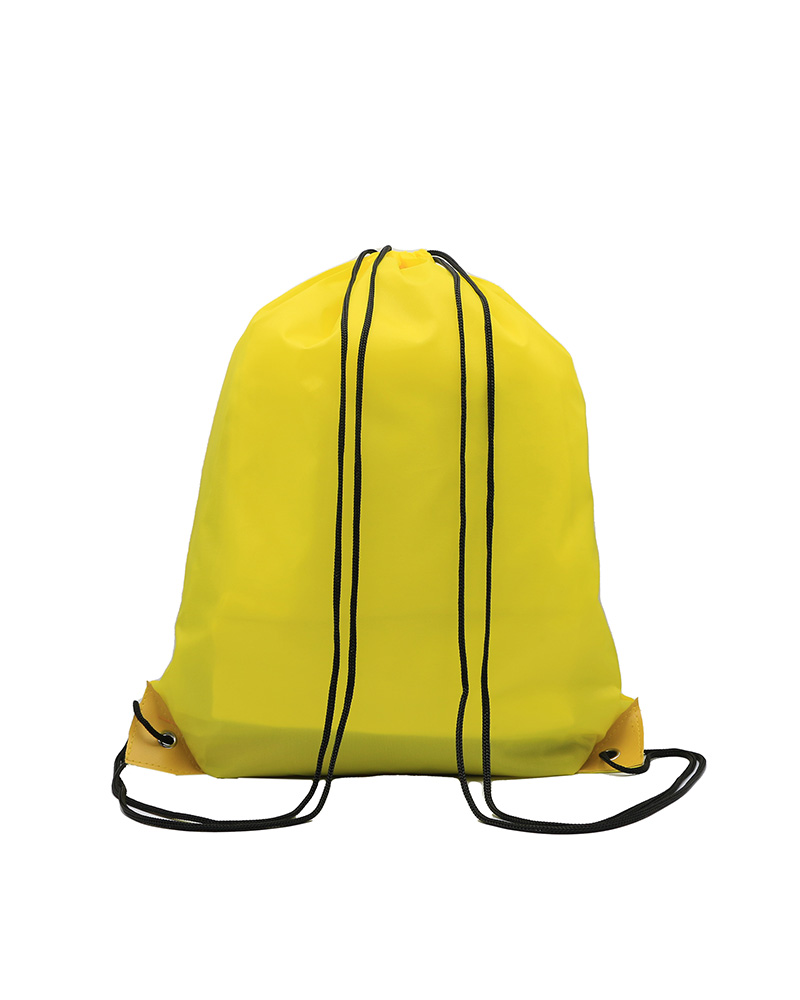 Drawstring Bag with Leather corner
