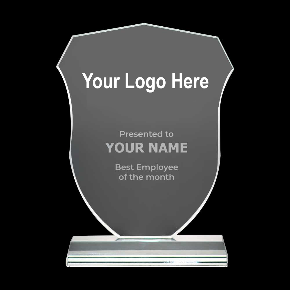 Shield Shaped Crystal Awards with Gift Box - alternate view