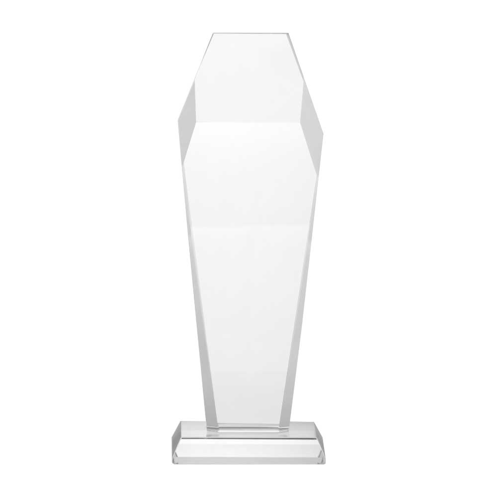 Hexagon Shaped Crystal Awards with Glass Base & Box