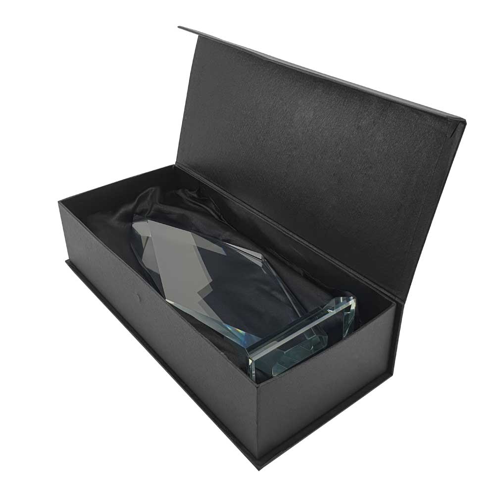 Flame Shaped Crystal Awards with Glass base & Box