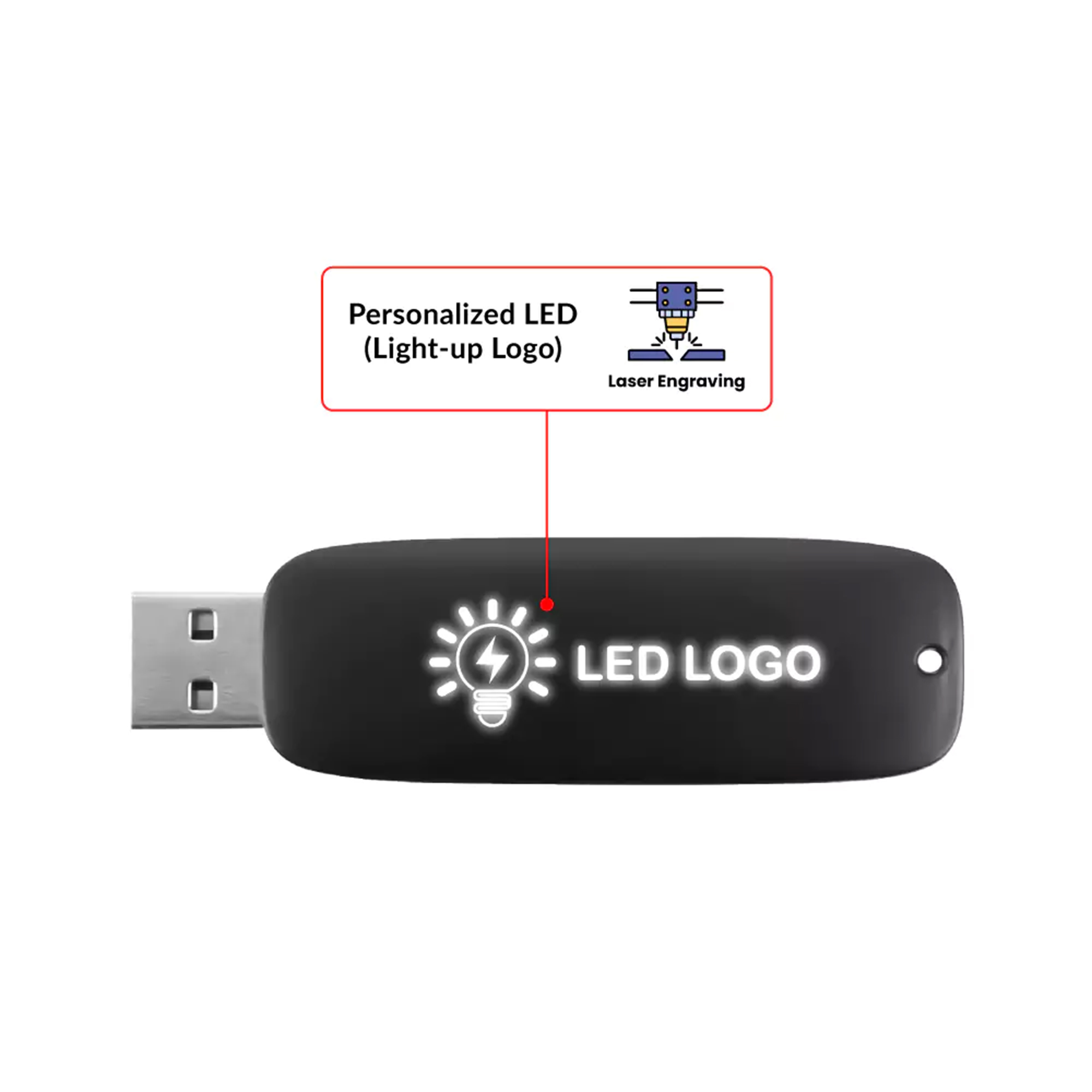Light-Up LED Logo USB with Slide Button 64GB V. 3.0