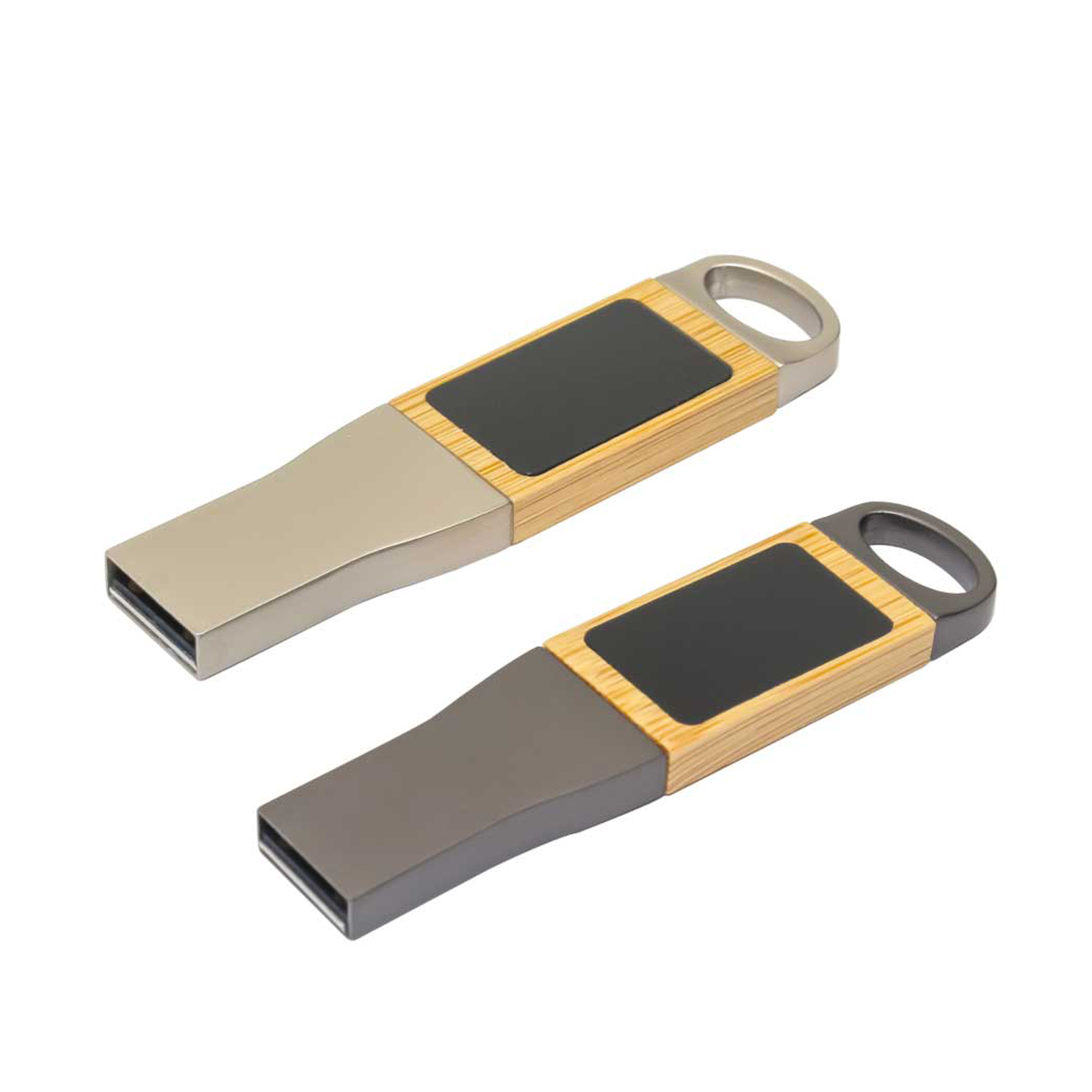 Light-Up Logo Metal & Bamboo USB Flash Drives 32GB