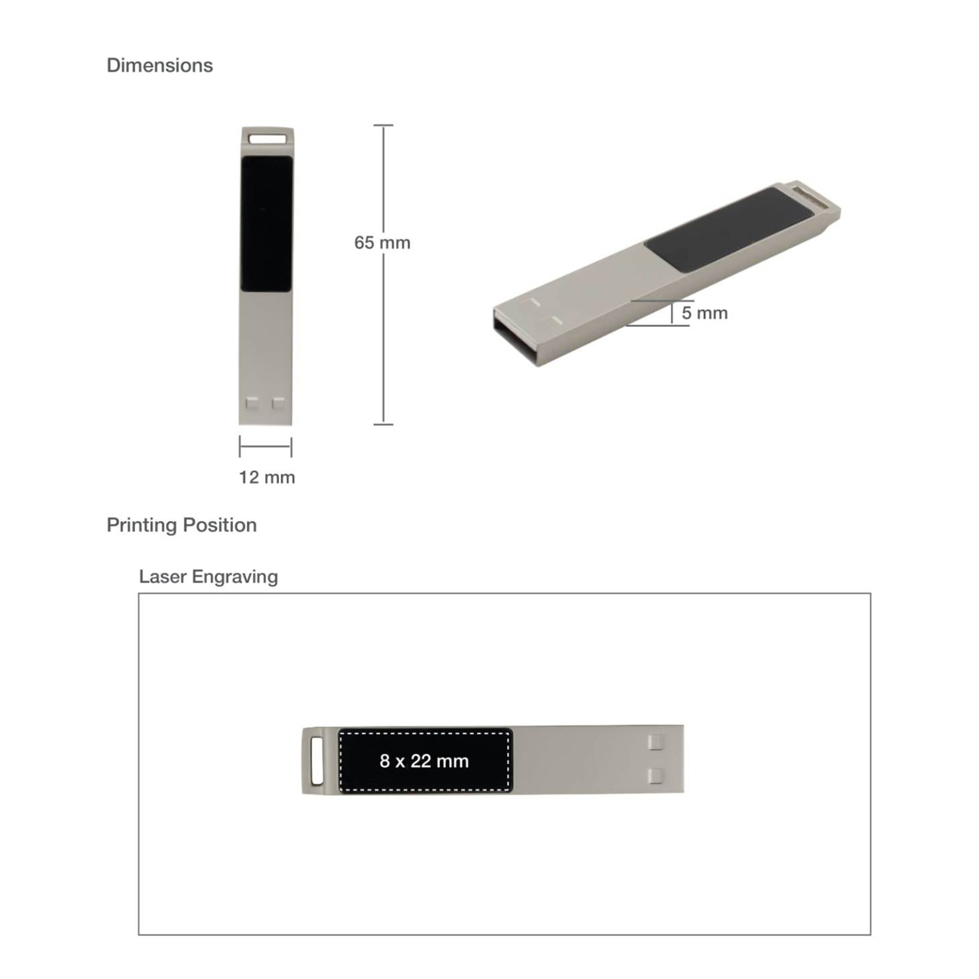 Light-Up Silver Metal 16GB USB
