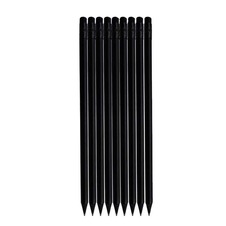 Black Wood Resin Student Business Hotel Pencil with Rubber