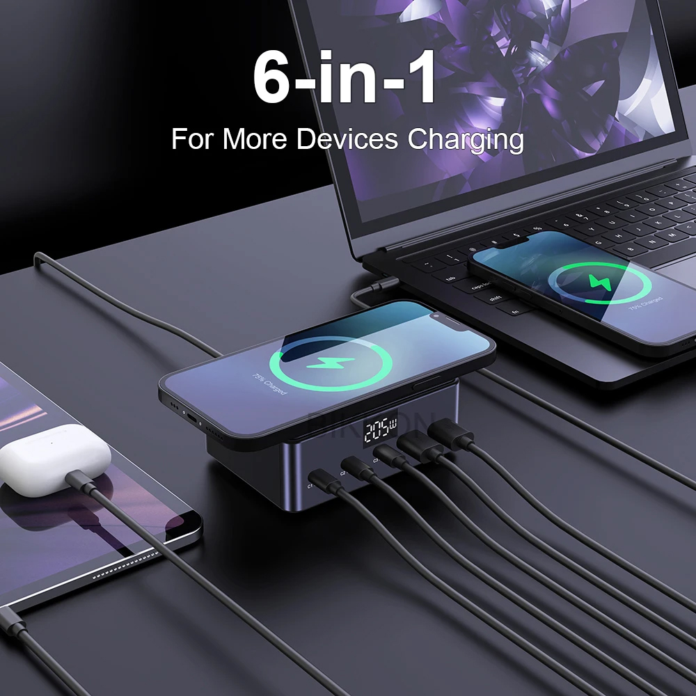 205W 3C2A PD3.0 100W LED Display Ultra-Fast Wireless Charger