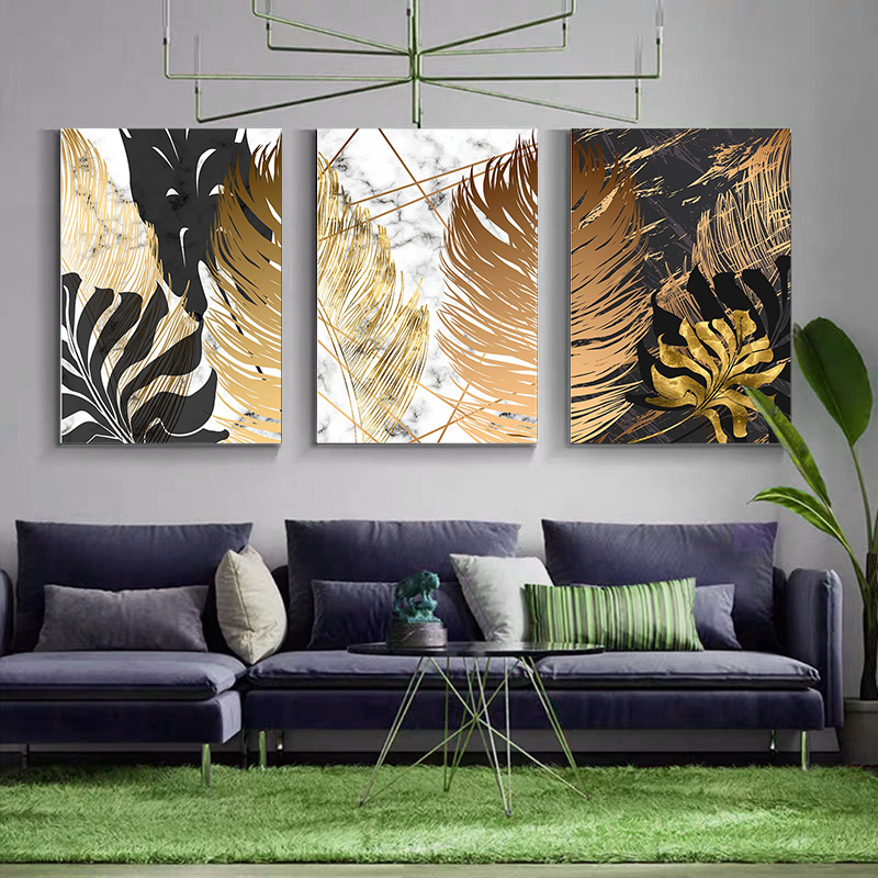 Modern leaf Canvas Print, 3-Piece