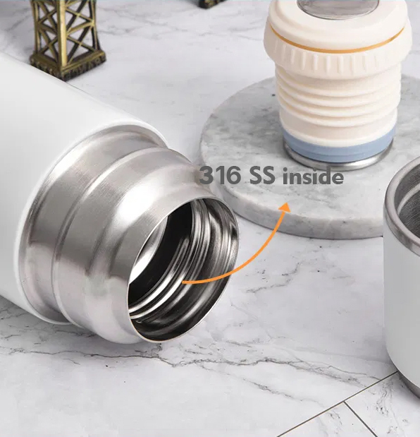 316 tea cup lid thermos cup 580ml-Pink