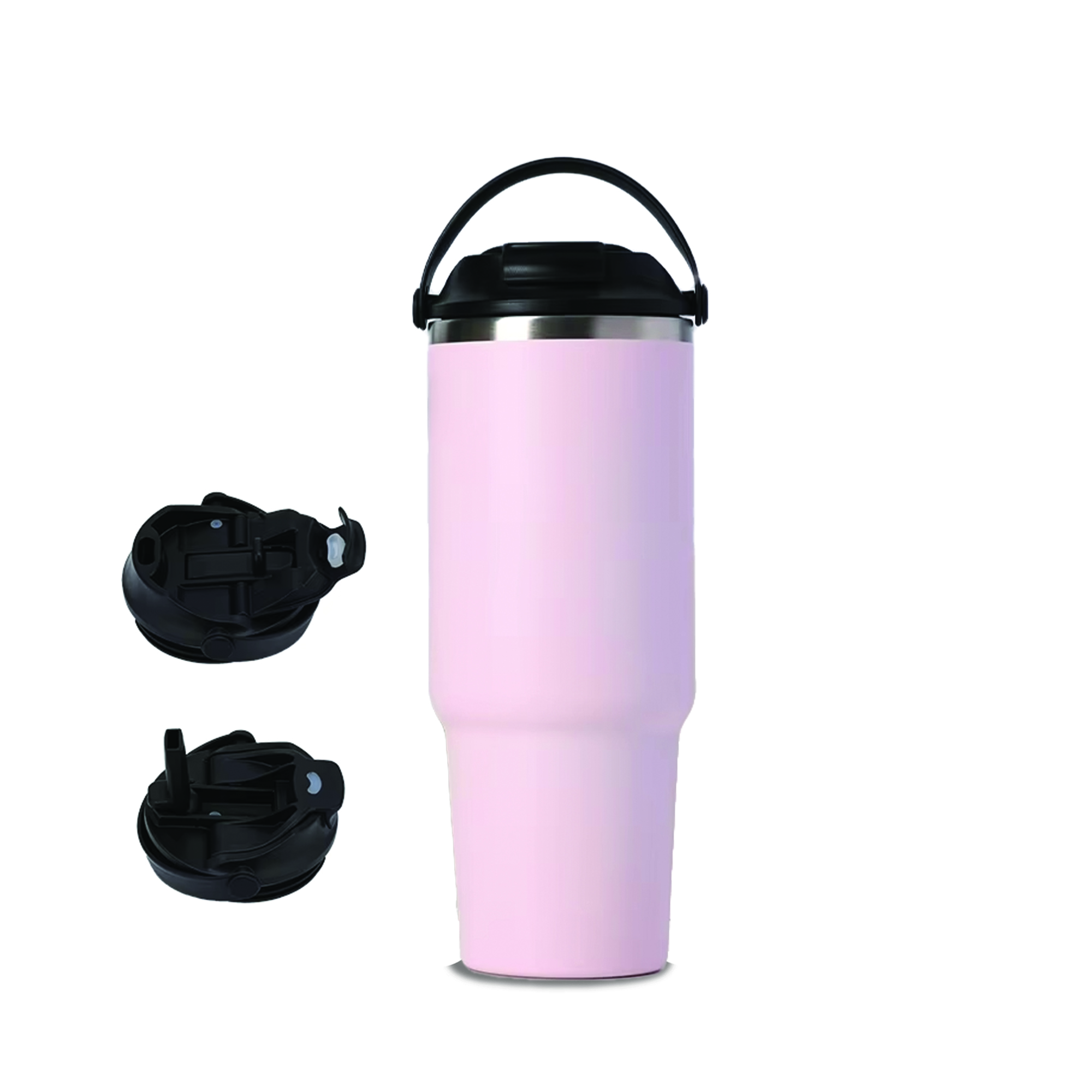 Tumbler Stainless Steel Double Walled Insulated Tumbler Coffee Mug Vacuum Cups with Lid 950ml-Pink