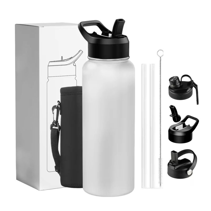 Double Wall Vacuum Insulated Stainless Steel Water Bottle 1000ml-White
