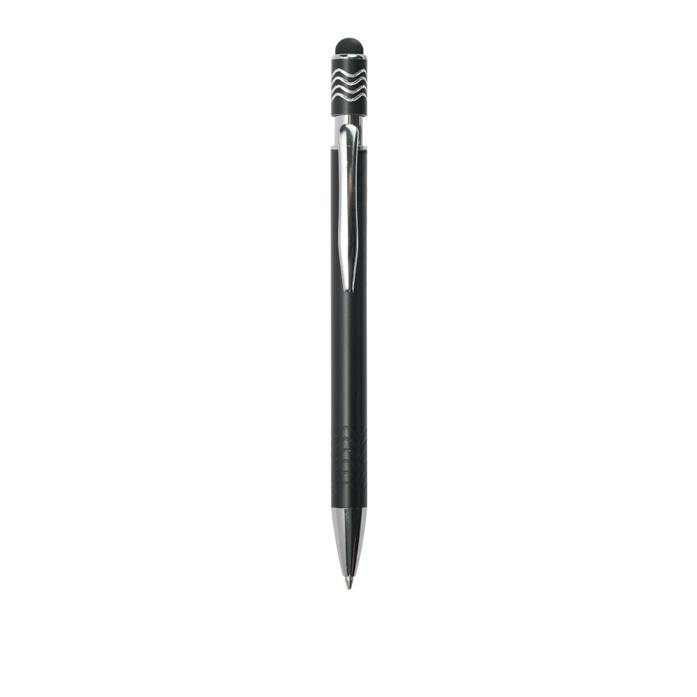 Stylus Metal Pens with Wave Design Top Spinner (Blue Ink)