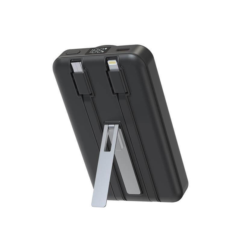 SOLANO-@memorii 10000mAh Mag Wireless Powerbank with Inbuilt Cables