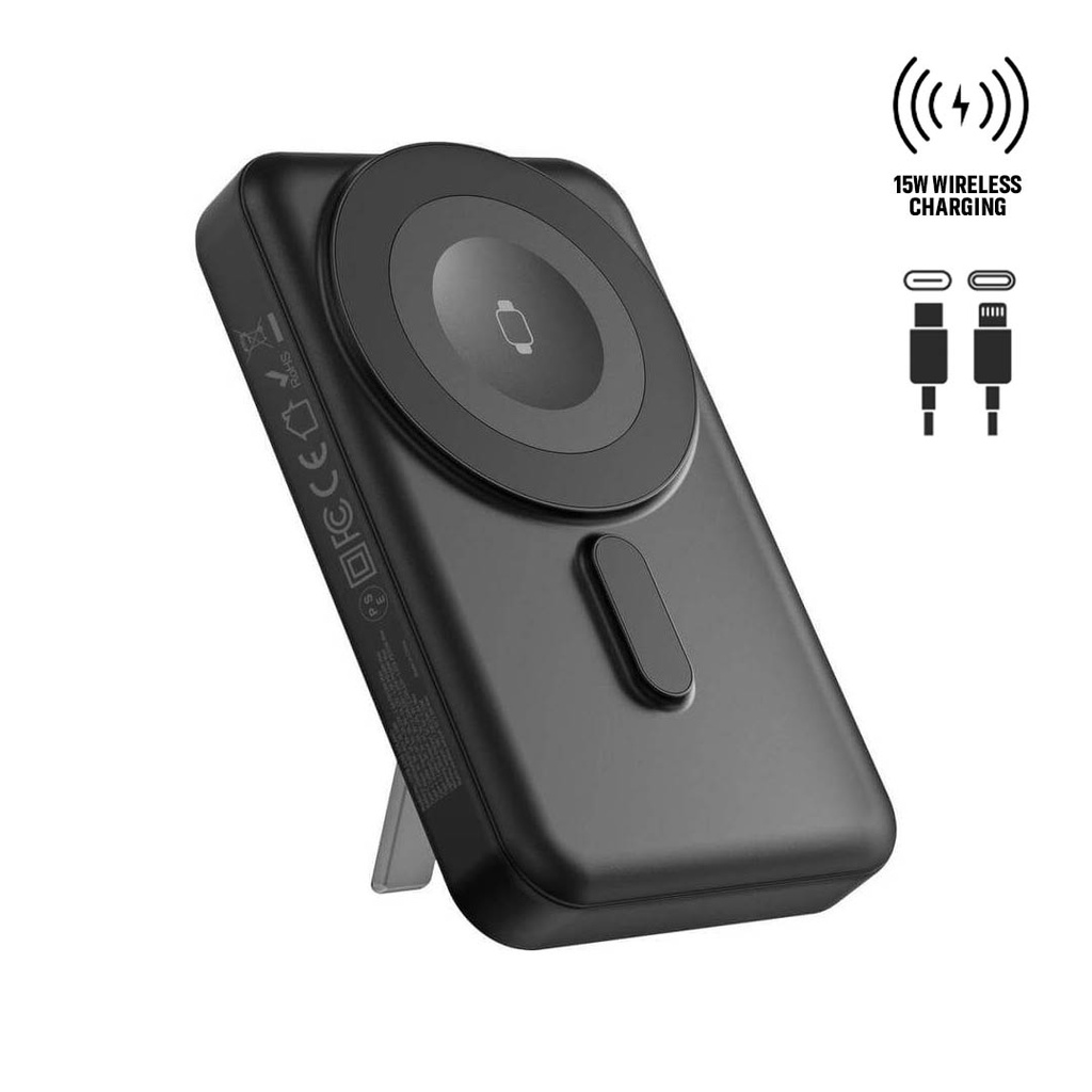 SOLANO-@memorii 10000mAh Mag Wireless Powerbank with Inbuilt Cables