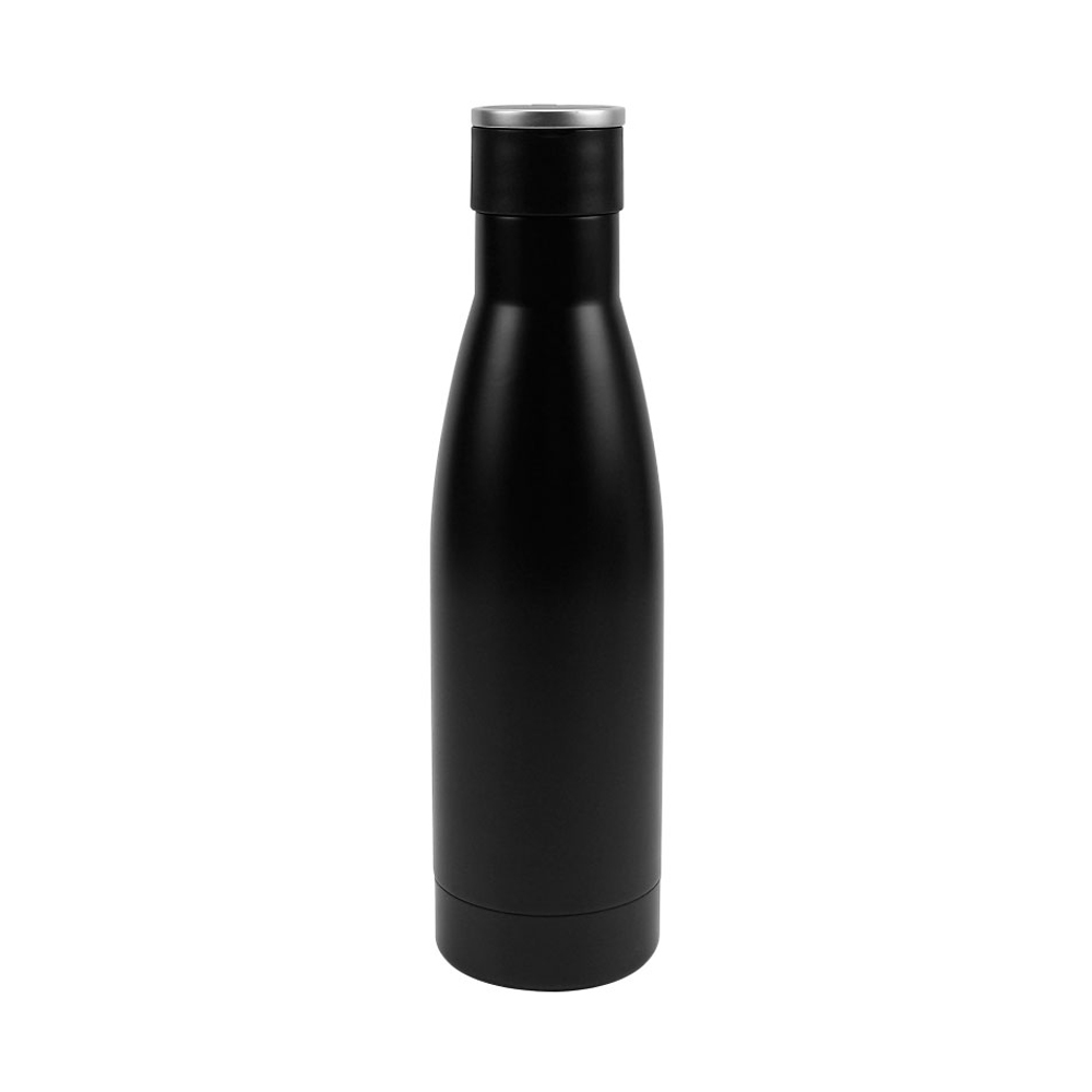Double Wall SS Bottles Twist-off Lid SS Foldable Handle 500ml-Black