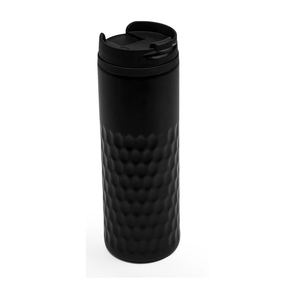 Honeycomb Design SS Bottles, Double Wall with PP Interior 420ml-Black