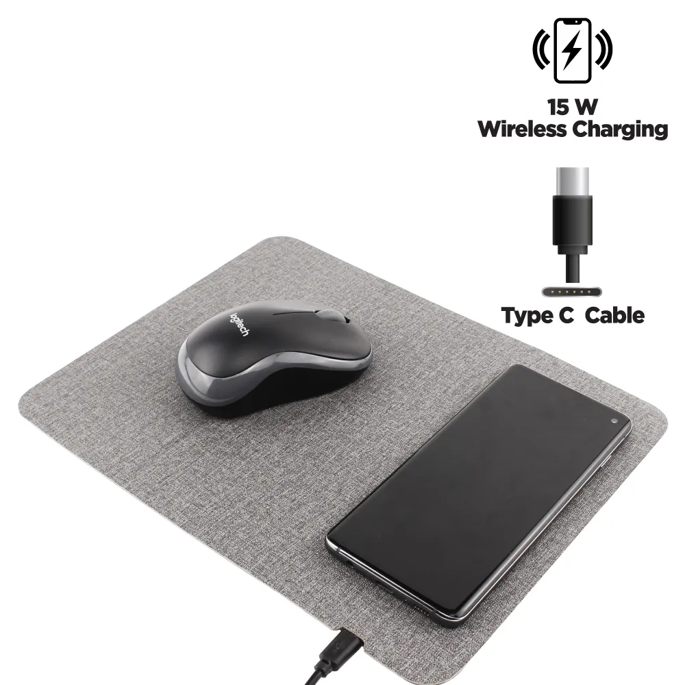 Fast Wireless Charging Mousepad in 15W, Foldable Design Type C