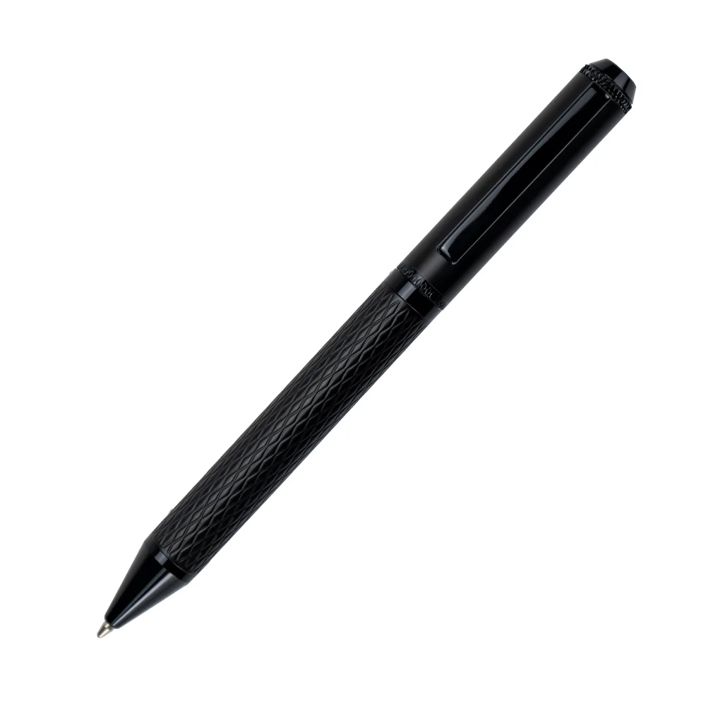 Black Metal Pens with Diamond Textured Barrel