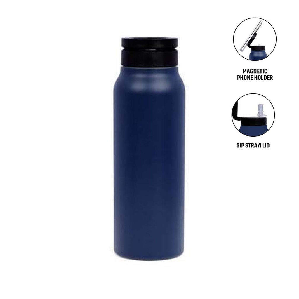 FERRO-Double Walled Vacuum Bottle with Mag Holder-Blue