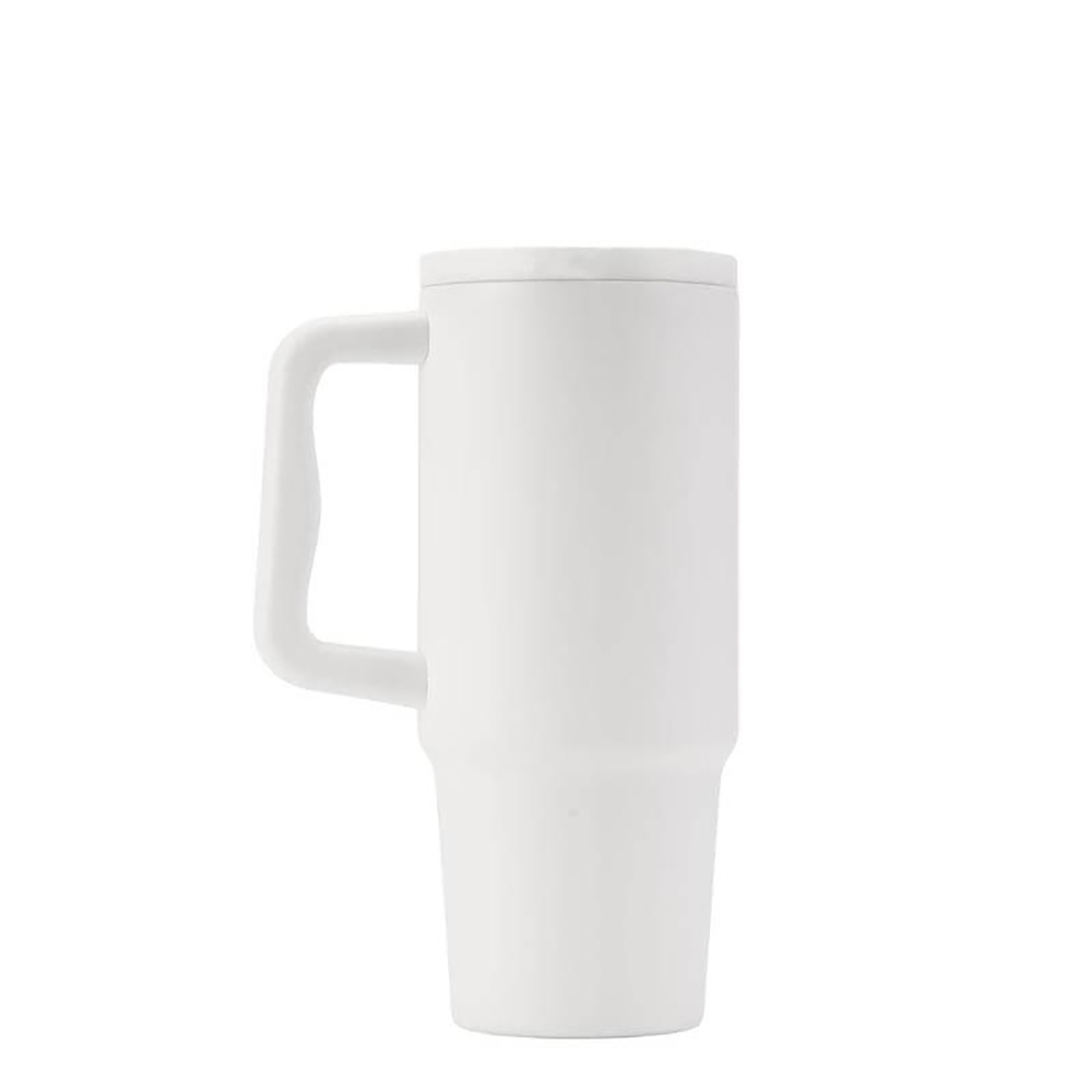 BERN 2.0 - Hans Larsen Recycled Stainless Steel Tumbler with Straw Lid-White