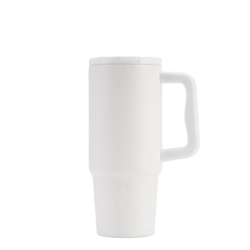 BERN 2.0 - Hans Larsen Recycled Stainless Steel Tumbler with Straw Lid-White