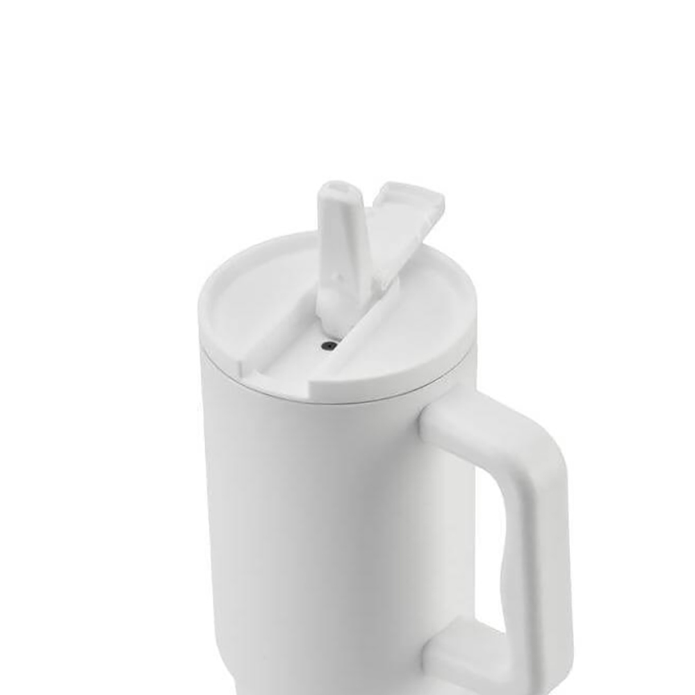 BERN 2.0 - Hans Larsen Recycled Stainless Steel Tumbler with Straw Lid-White