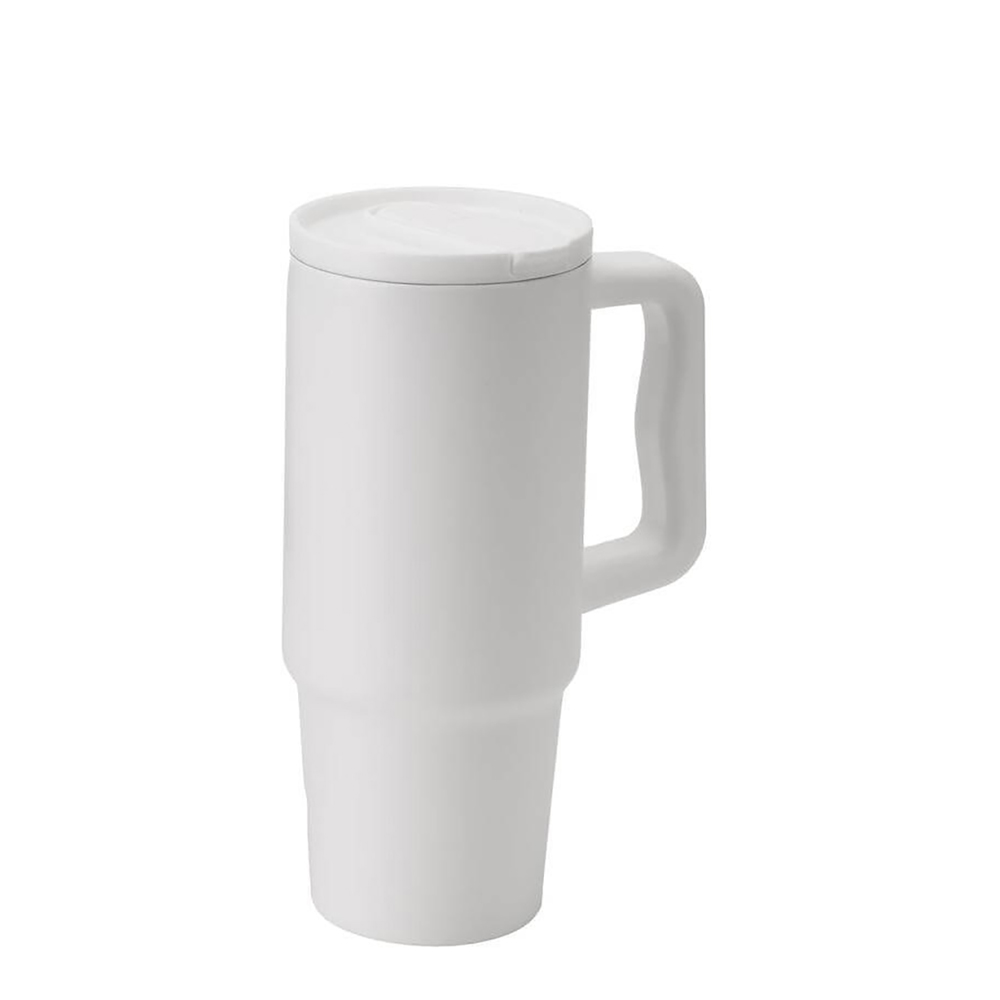 BERN 2.0 - Hans Larsen Recycled Stainless Steel Tumbler with Straw Lid-White