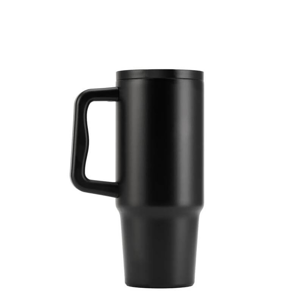BERN 2.0 - Hans Larsen Recycled Stainless Steel Tumbler with Straw Lid-Black