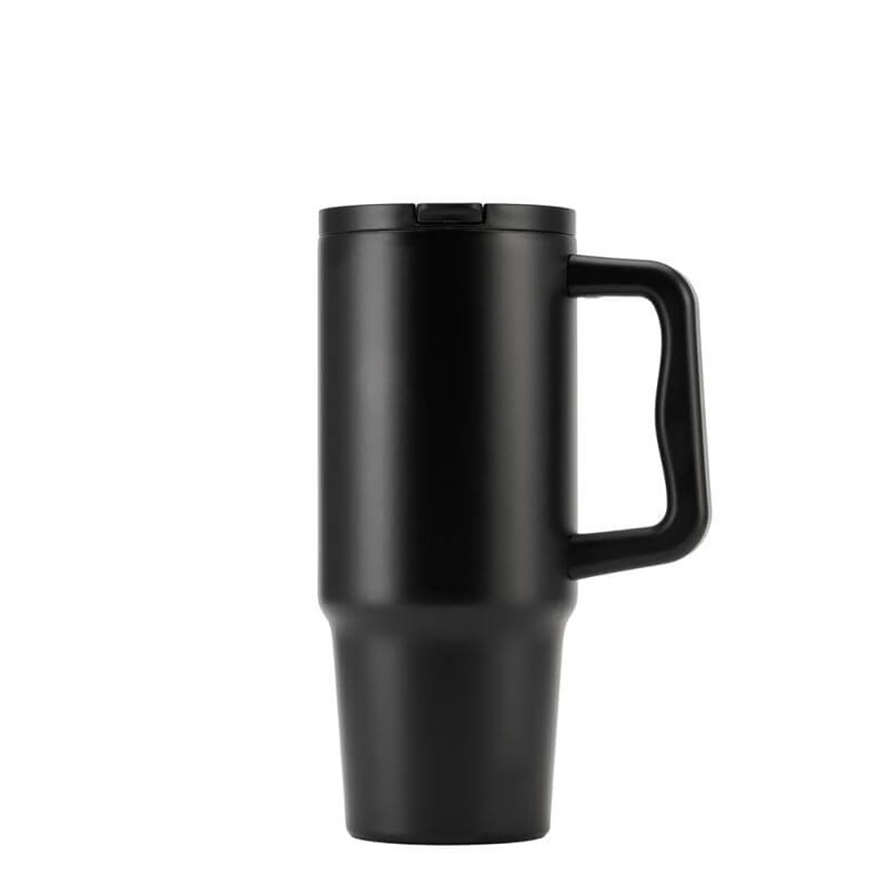 BERN 2.0 - Hans Larsen Recycled Stainless Steel Tumbler with Straw Lid-Black
