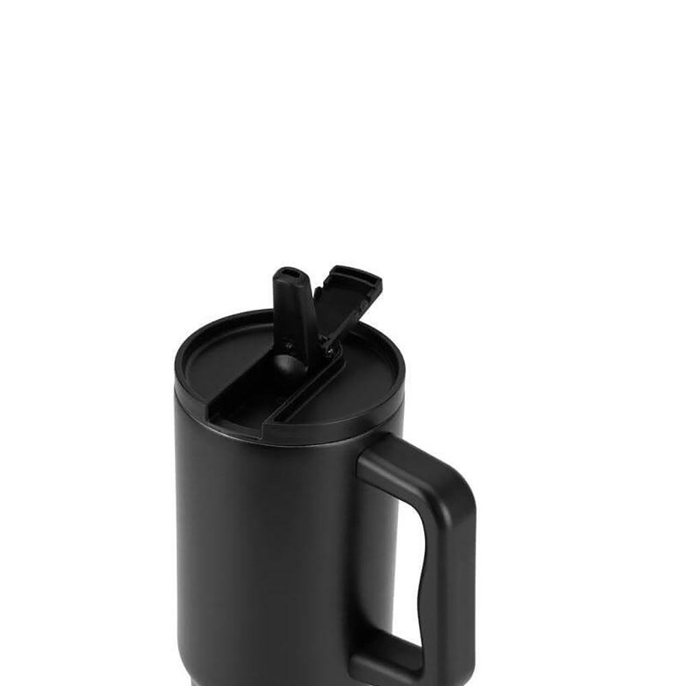 BERN 2.0 - Hans Larsen Recycled Stainless Steel Tumbler with Straw Lid-Black