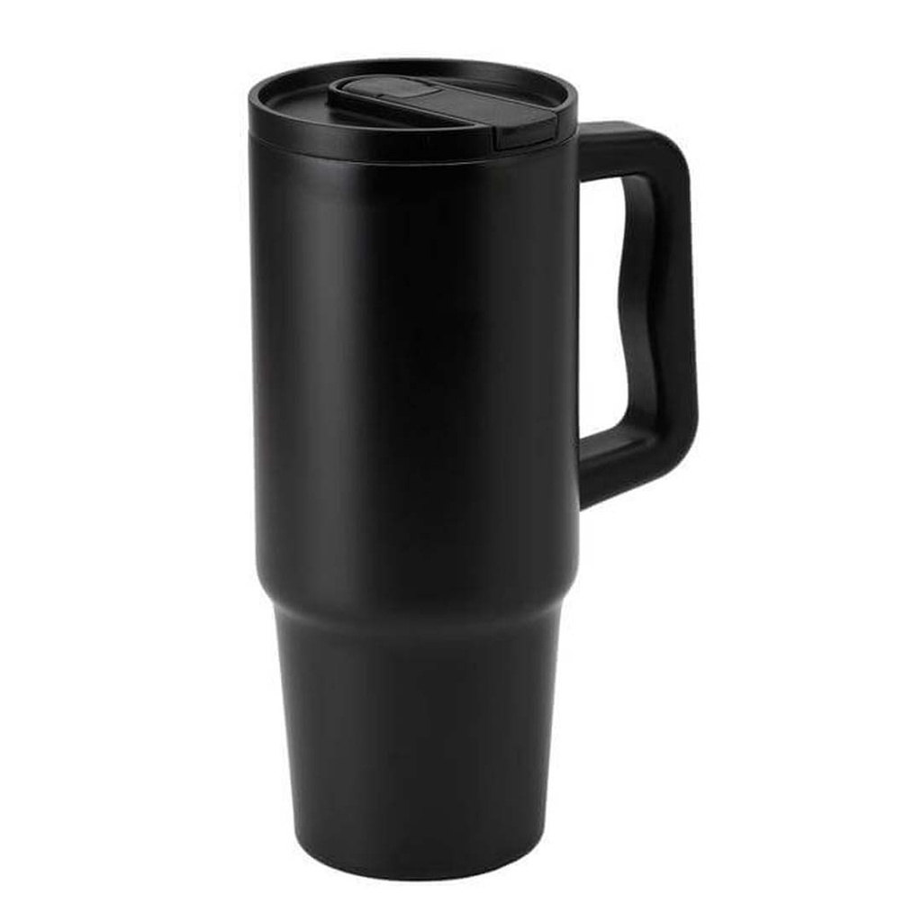 BERN 2.0 - Hans Larsen Recycled Stainless Steel Tumbler with Straw Lid-Black