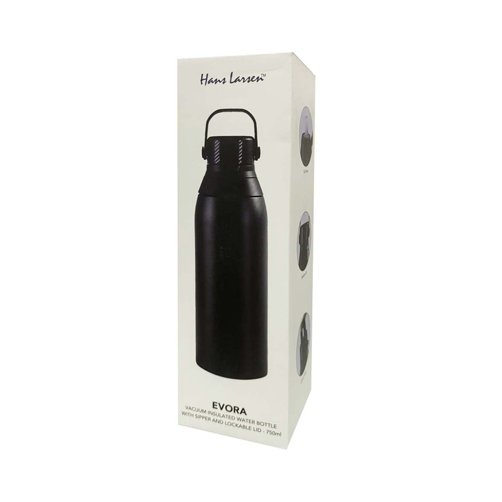 EVORA - Hans Larsen Double Wall Stainless Steel Vacuum Bottle-Black