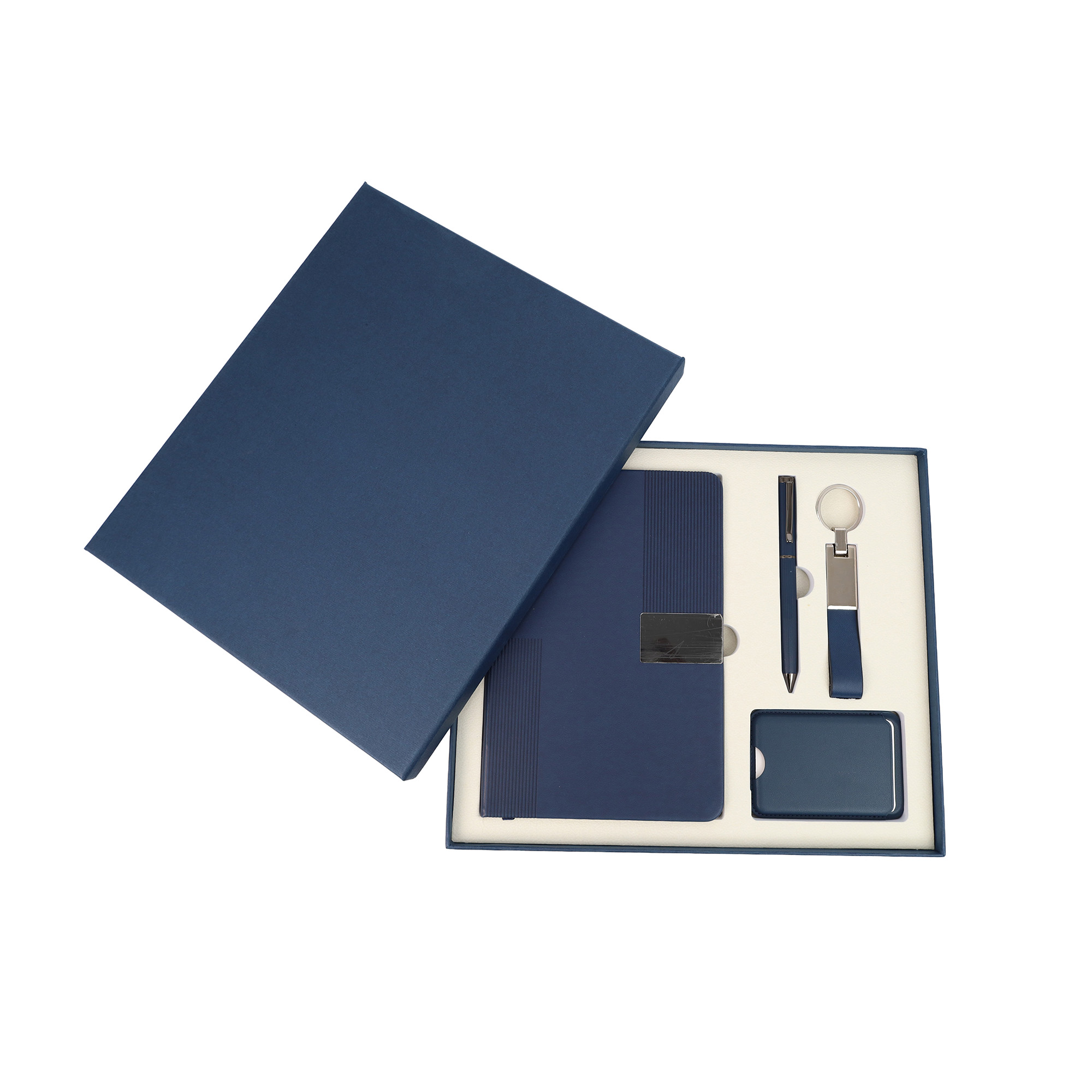 ASTORIA-Notebook, Card Holder, Keychain Gift Set-Blue