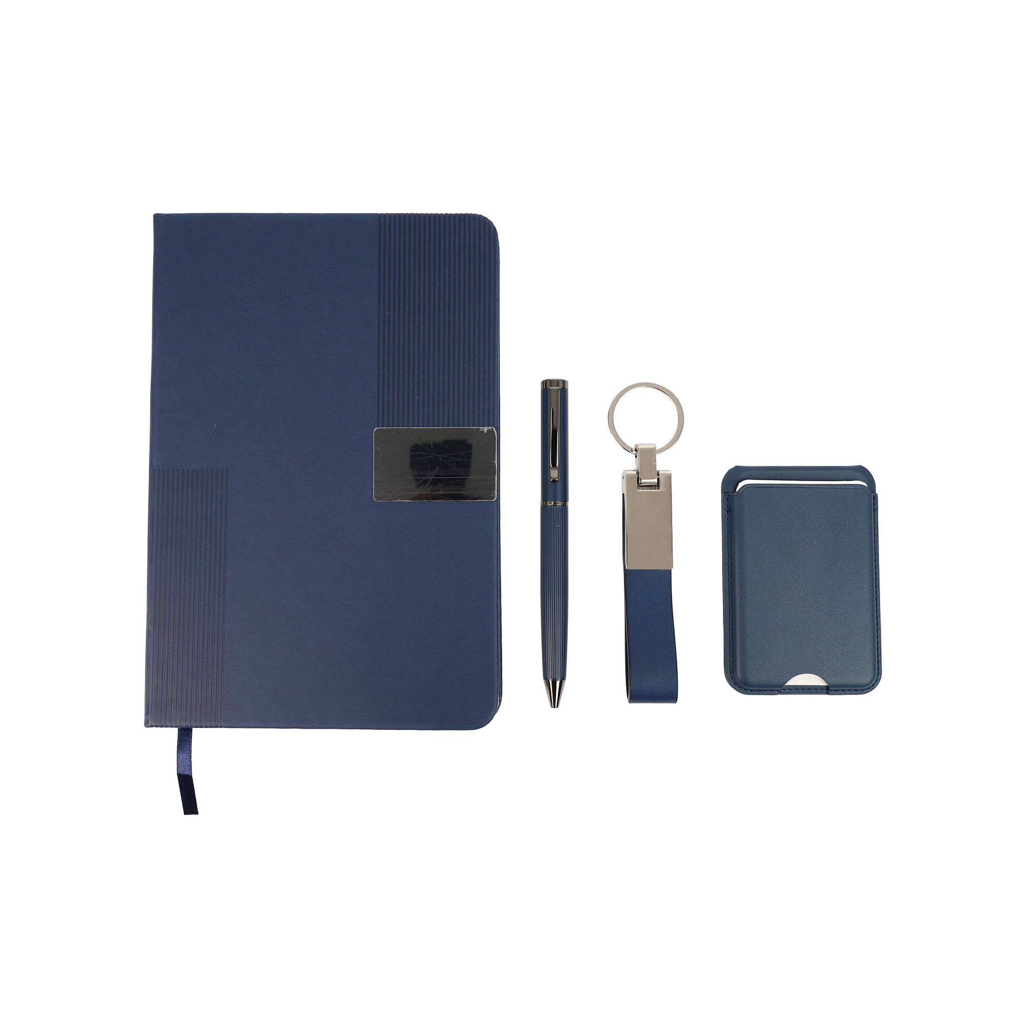 ASTORIA-Notebook, Card Holder, Keychain Gift Set-Blue