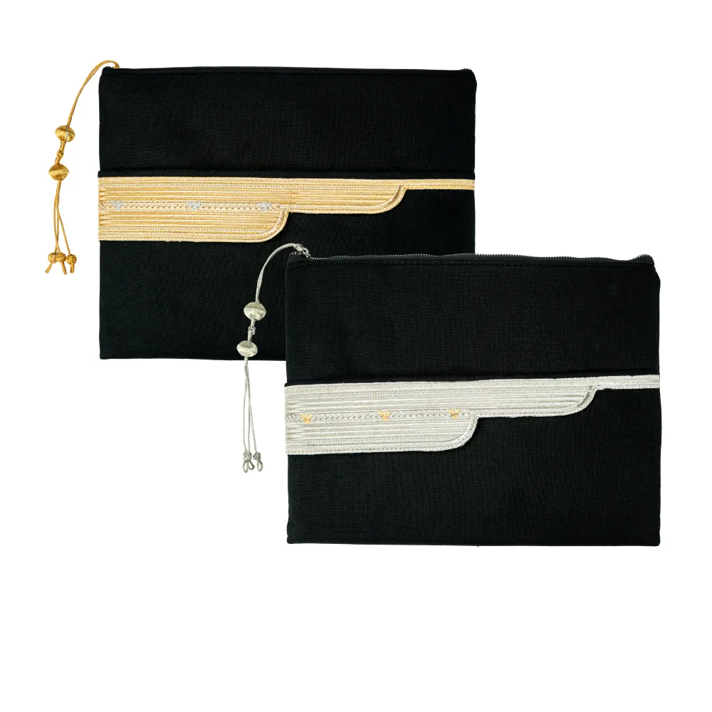 Laptop Sleeve Zipper Pouch with Tassel, Arabic Bisht Design Embroidery