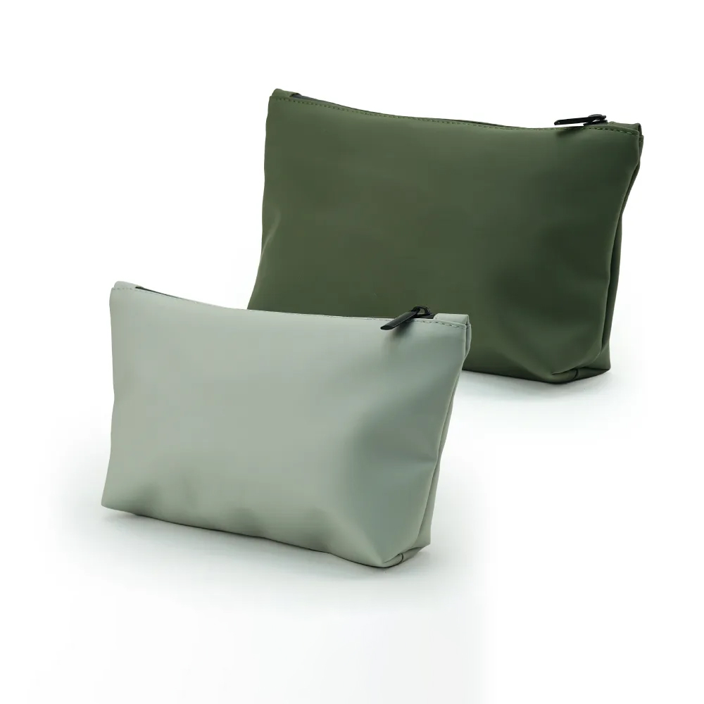 Cosmetic Pouch with Zipper in Soft PU Material