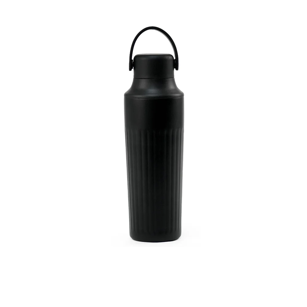 Dual Opening SS Bottles, Double-Wall Insulated Body, Powder Coated, 500ml-Black