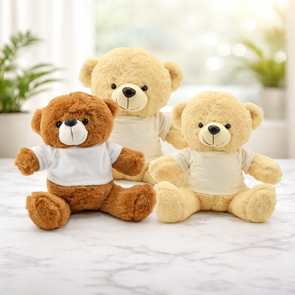 Promotional Teddy Bear Toys with Printable White Tshirt