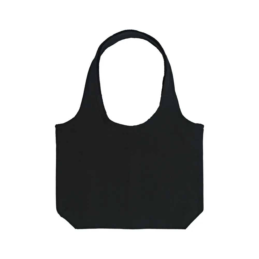 Cotton Hobo Bags with Front Pocket, 340 GSM (10 oz)-Black