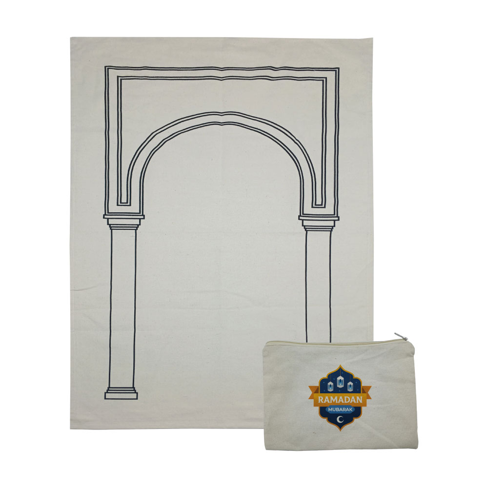 Prayer Mat with Pouch, Cotton Material, Eco-Friendly & Portable