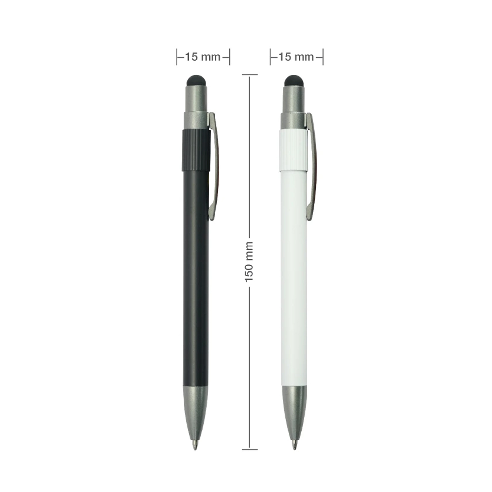 Stylus Metal Pens with Spinner – Push Button (Blue Ink)-Black